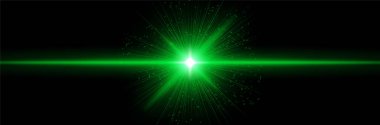 Yoğun çekirdekli yeşil ışık parlaması, radyal ışınlar, ışıldayan parçacıklar. Enerji patlamasını, fütüristik bilim kurgu ışığını, yıldız ateşlemesini, kozmik gücü sembolize eder..