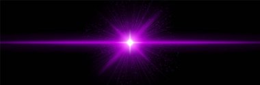 Mor ışık, yoğun çekirdek parıltısı, radyal ışınlar, ışıldayan parçacıklar. Enerji patlamasını, fütüristik bilim kurgu ışığını, yıldız ateşlemesini, kozmik gücü sembolize eder..