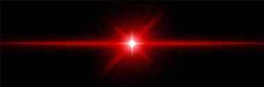 Yoğun çekirdekli kırmızı ışık parlaması, radyal ışınlar, ışıldayan parçacıklar. Enerji patlamasını, fütüristik bilim kurgu ışığını, yıldız ateşlemesini, kozmik gücü sembolize eder..
