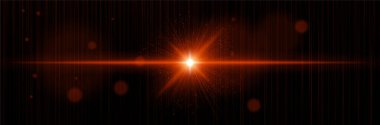 Altın-kahverengi ışık, dikey hareket çizgileri, işaret fişeği çekirdeği, yumuşak parıltılar. Kozmik olayı, dijital patlamayı, ışıma kuvvetini, enerji etkisini görselleştirir.