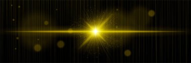 Altın-kahverengi ışık, dikey hareket çizgileri, işaret fişeği çekirdeği, yumuşak parıltılar. Kozmik olayı, dijital patlamayı, ışıma kuvvetini, enerji etkisini görselleştirir.