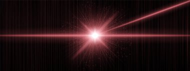 Dikey çizgiler ve açılı ışınla kırmızı-turuncu çekirdek parlar, uzayda ışıldar. Dijital patlamayı, geleceksel darbeyi, kozmik patlamayı gösterir.