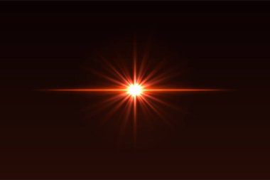 Simetrik ışınları ve yumuşak kenarları olan yoğun bir merkezi parıltı. Lens efektleri veya parlak geçişler için parlak ışık parlaması.