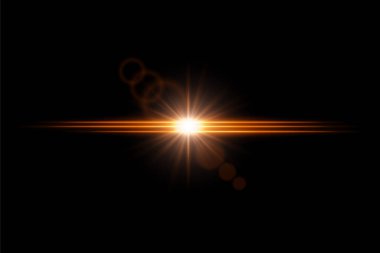 Merkezi parlaklığı ve yatay ışık demetleriyle parlayan parlak renkli lensler. Rüya gibi enerji etkisine sahip parlak bir ışık..