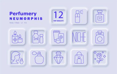 Parfüm seti simgesi. Şişeler, güzel kokular, aroma yağları, parfümlü kadınlar, lüks flakonlar, testçiler, ambalajlama, mumlar, çiçek notları, aksesuarlar, kozmetik ürünleri, zarafet, koku pazarı.
