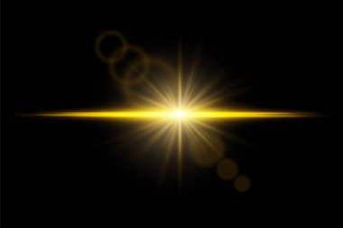 Radyal ışınlar ve lens yansıması ile yoğun parlak bir patlama. Koyu arkaplanda merkezi ışık patlaması.