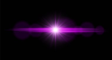 Parlak renkli yıldız patlaması ışığı, ışık saçan ve yatay ışınlar. Neşeli atmosferle parlayan parlak enerji.