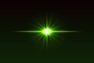 Simetrik ışınları ve yumuşak kenarları olan yoğun bir merkezi parıltı. Lens efektleri veya parlak geçişler için parlak ışık parlaması.