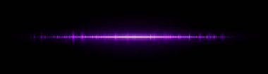 Dalga biçimi çizgisi. Pürüzsüz frekans desenli parlak bir çizgi ve ortadaki ışık patlaması. Görsel, spektrum ya da teknolojik kullanım için uygun.