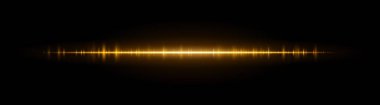 Dalga biçimi çizgisi. Pürüzsüz frekans desenli parlak bir çizgi ve ortadaki ışık patlaması. Görsel, spektrum ya da teknolojik kullanım için uygun.