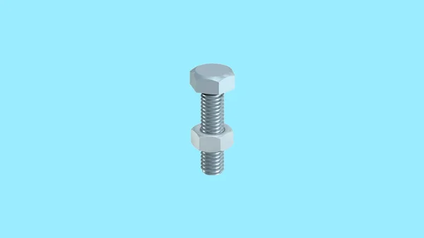 Hex Bolt Nut Render Illustration White Background Open End Wrench — Stock Photo, Image