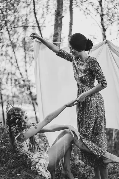 young beautiful couple on a walk