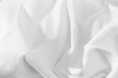 Beyaz kumaş dokusu arkaplanı, Yumuşak dalgalar, metin veya kitap tasarımı ve web metni için boşluk