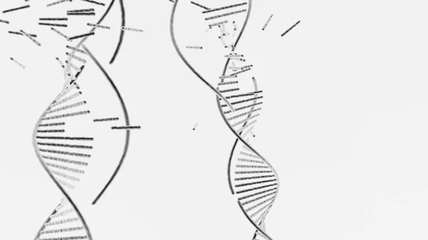 遺伝性らせんの損傷 Dna構造の概念的背景画像 3Dレンダリング — ストック写真