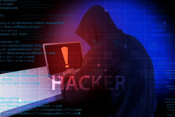 Horror Competitor Computer Theft Keep Security Hackers Away Your Financial — Stock Photo, Image