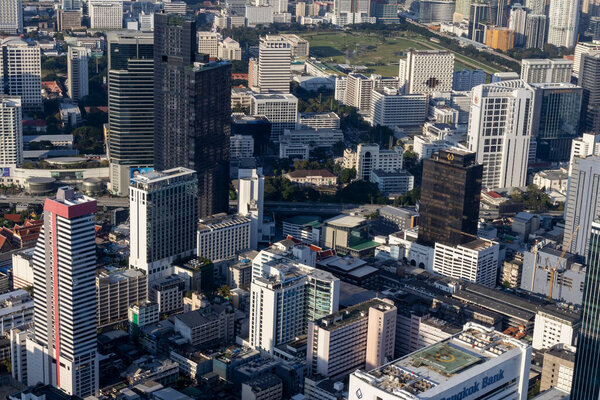 BANGKOK, THAILAND - NOVEMBER 2, 2022: ,Bangkok during daytime,big city in the blue sky,skyscrapers in Bangkok city