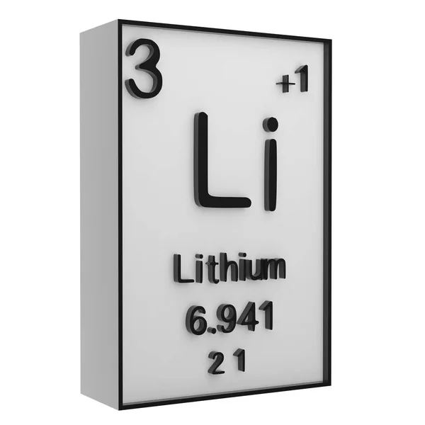 Beyaz Siyah Zemindeki Elementlerin Periyodik Tablosundaki Lityum Fosfor Kimyasal Elementlerin — Stok fotoğraf
