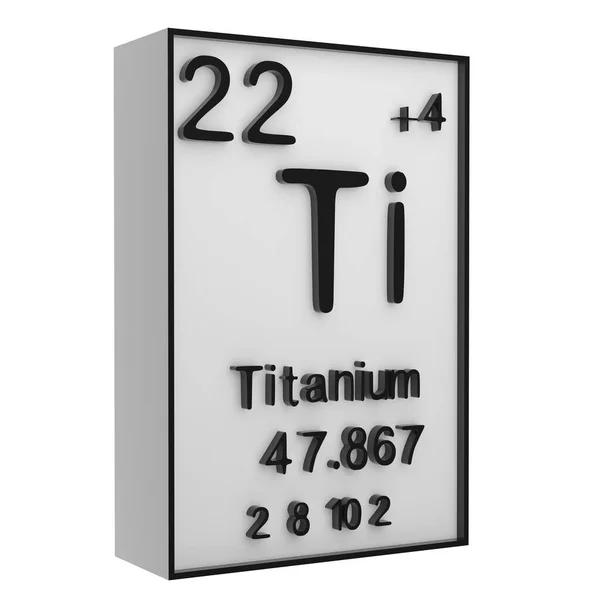티타늄 주기율표에 원소의 역사를 나타내는 번호와 기호를 나타낸다 — 스톡 사진