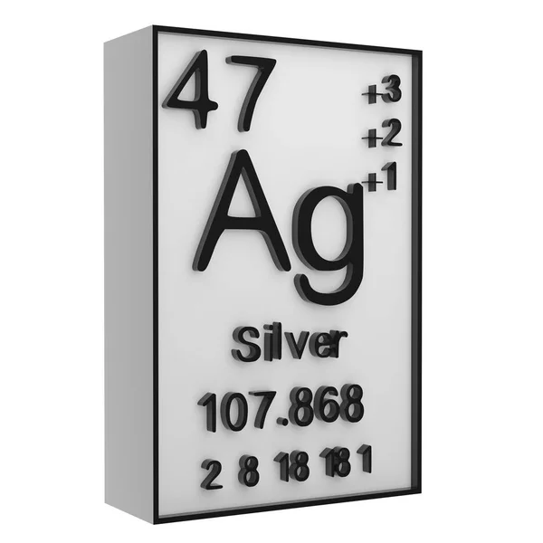 Silver Phosphorus Periodic Table Elements White Blackground History Chemical Elements — Stock Photo, Image