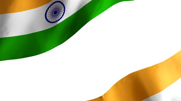 国旗の背景画像 風吹き旗 3Dレンダリング インドの旗 — ストック写真