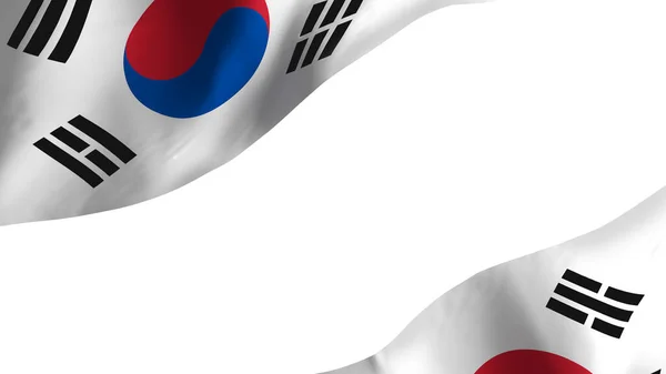 Ulusal Bayrak Arkaplan Resmi Rüzgâr Dalgalanan Bayraklar Görüntüleme Güney Kore — Stok fotoğraf