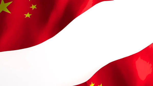 Národní Vlajka Pozadí Obraz Vítr Foukání Vlajky Vykreslování Vlajka Čínské — Stock fotografie