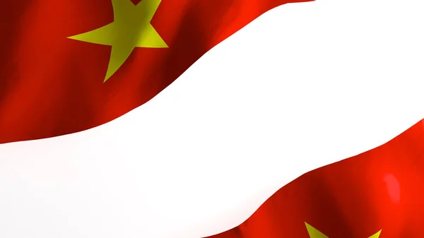 Flaga Narodowa Tło Obraz Wiatr Wieje Flagi Renderowania Flaga Wietnamu — Zdjęcie stockowe