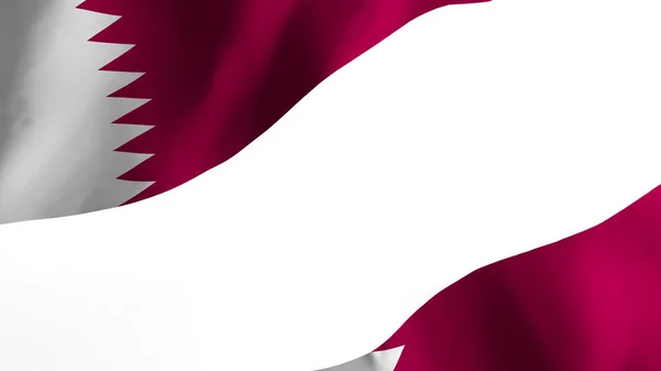 Bandera Nacional Fondo Imagen Banderas Viento Renderizado Bandera Qatar —  Fotos de Stock