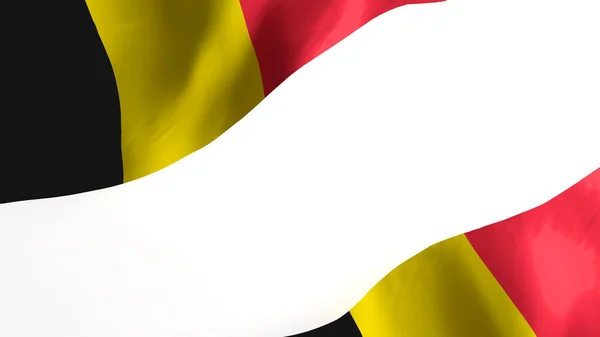 National Flag Background Image Wind Blowing Flags Rendering Flag Belgium — стокове фото