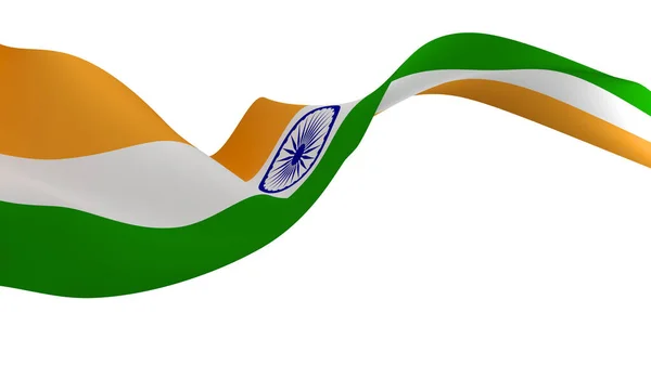 Nemzeti Zászló Háttér Kép Szél Fúj Zászlók Renderelés Zászló India — Stock Fotó