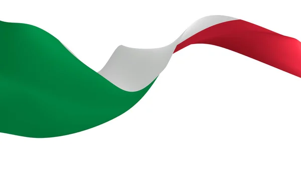 国旗の背景画像 風吹き旗 3Dレンダリング イタリアの旗 — ストック写真