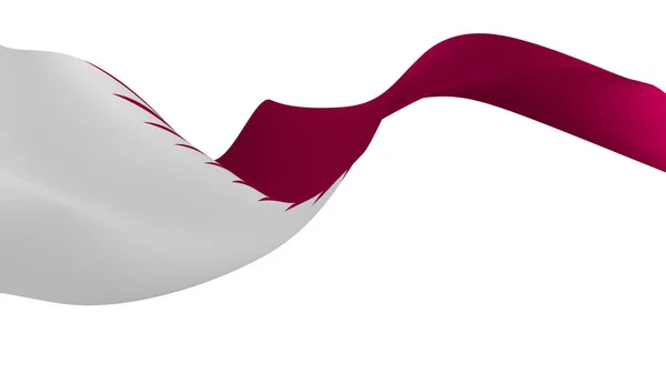 Bandeira Nacional Imagem Fundo Vento Soprando Bandeiras Renderização Bandeira Qatar — Fotografia de Stock