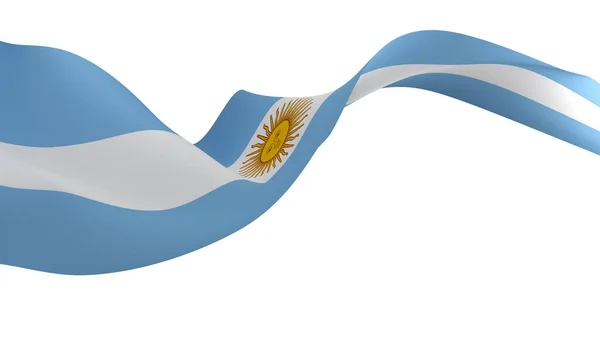 Nationell Flagga Bakgrund Bild Vind Blåser Flaggor Rendering Flagga Argentina — Stockfoto