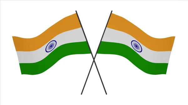 National Flag Background Image Wind Blowing Flags Rendering Flag India — стокове фото