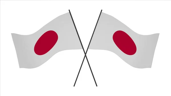 Bandeira Nacional Imagem Fundo Vento Soprando Bandeiras Renderização Bandeira Japão — Fotografia de Stock