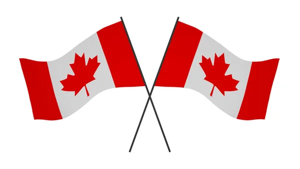 Národní Vlajka Pozadí Obrázek Vítr Foukání Vlajky Vykreslování Vlajka Kanady — Stock fotografie