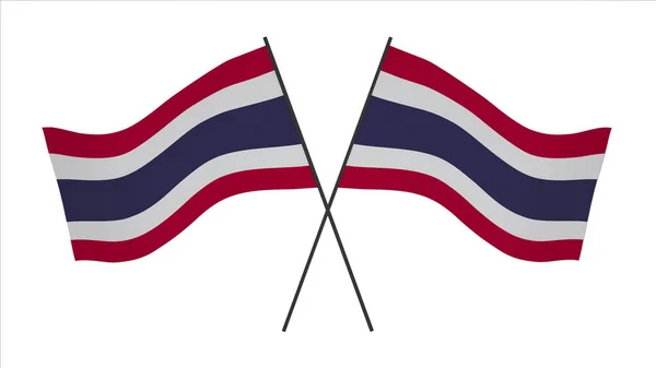 国旗背景图片 3D渲染 泰国国旗 — 图库照片