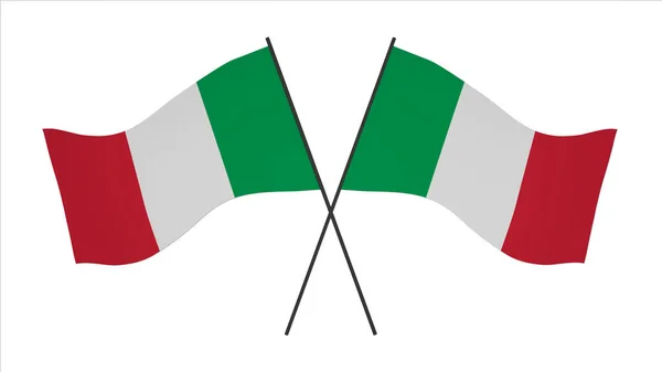 Nationalflagge Hintergrundbild Wind Weht Flaggen Rendering Flagge Von Italien — Stockfoto