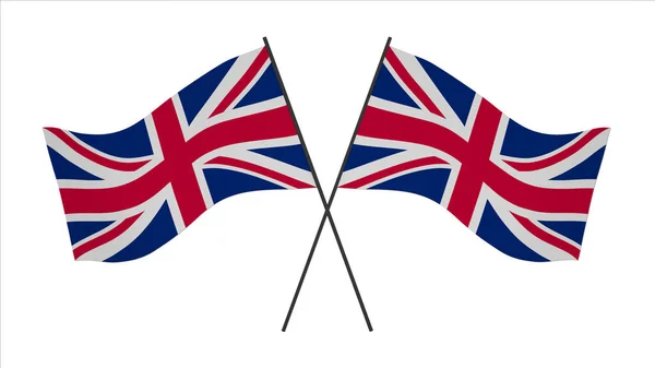 Nationalflagge Hintergrundbild Wind Weht Flaggen Rendering Flagge Von Großbritannien — Stockfoto