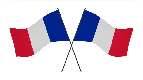 Изображение Национального Флага Флаги Ветра Рендеринг Флаг Франции — стоковое фото