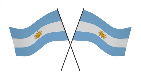National Flag Background Image Wind Blowing Flags Rendering Flag Argentina — Stock Photo, Image