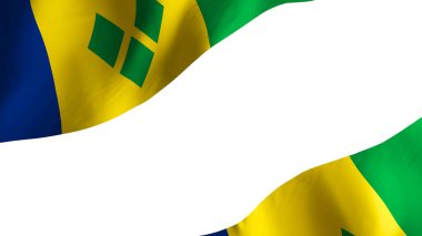 Ulusal bayrak arkaplan resmi, rüzgarın dalgalanan bayrakları, 3D görüntüleme, Saint Vincent ve Grenadines bayrağı
