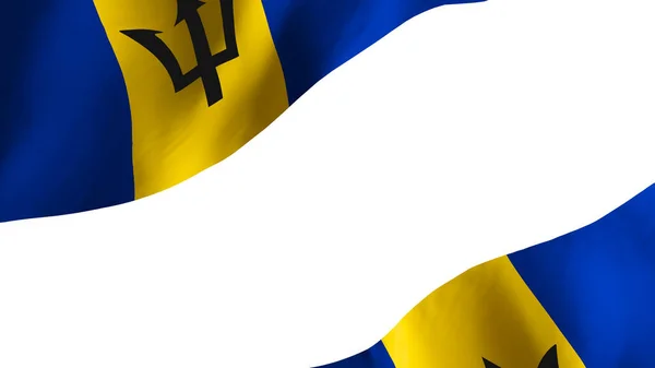 Flaga Narodowa Tło Obraz Wiatr Wieje Flagi Rendering Flaga Barbados — Zdjęcie stockowe