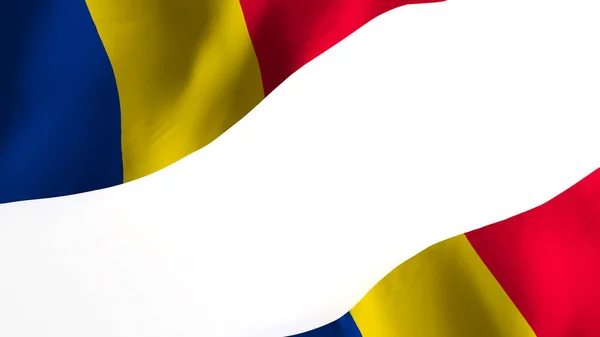 Nationale Vlag Achtergrond Afbeelding Windvlaggen Rendering Vlag Van Roemenië — Stockfoto