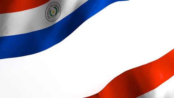 National Flag Background Image Wind Blowing Flags Rendering Flag Paraguay — Stock Photo, Image