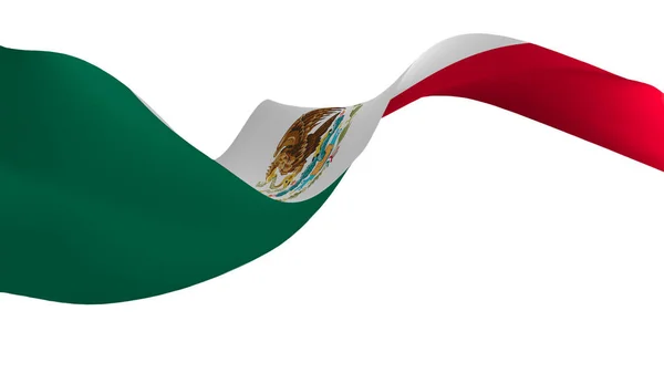 Ulusal Bayrak Arkaplan Resmi Rüzgâr Dalgalanan Bayraklar Görüntüleme Meksika Bayrağı — Stok fotoğraf