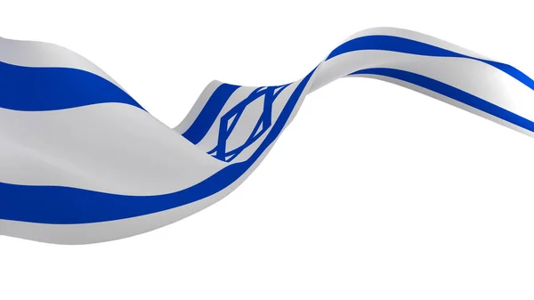 Nationale Vlag Achtergrond Afbeelding Windvlaggen Rendering Vlag Van Israël — Stockfoto