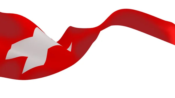 National Flag Background Image Wind Flaming Flags Rendering Flag Switzerland — 스톡 사진