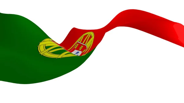 Bandera Nacional Fondo Imagen Banderas Viento Renderizado Bandera Portugal — Foto de Stock