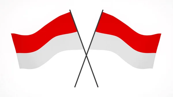 Nationale Vlag Achtergrond Afbeelding Windvlaggen Rendering Vlag Van Indonesië — Stockfoto